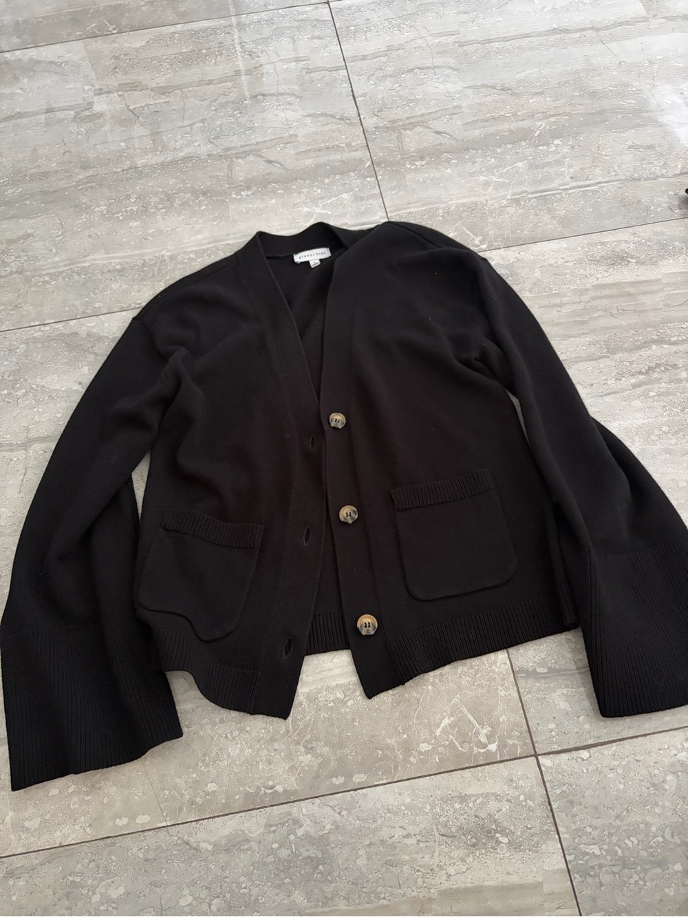 Gianni Bini Black Button-Front Blazer Cardigan